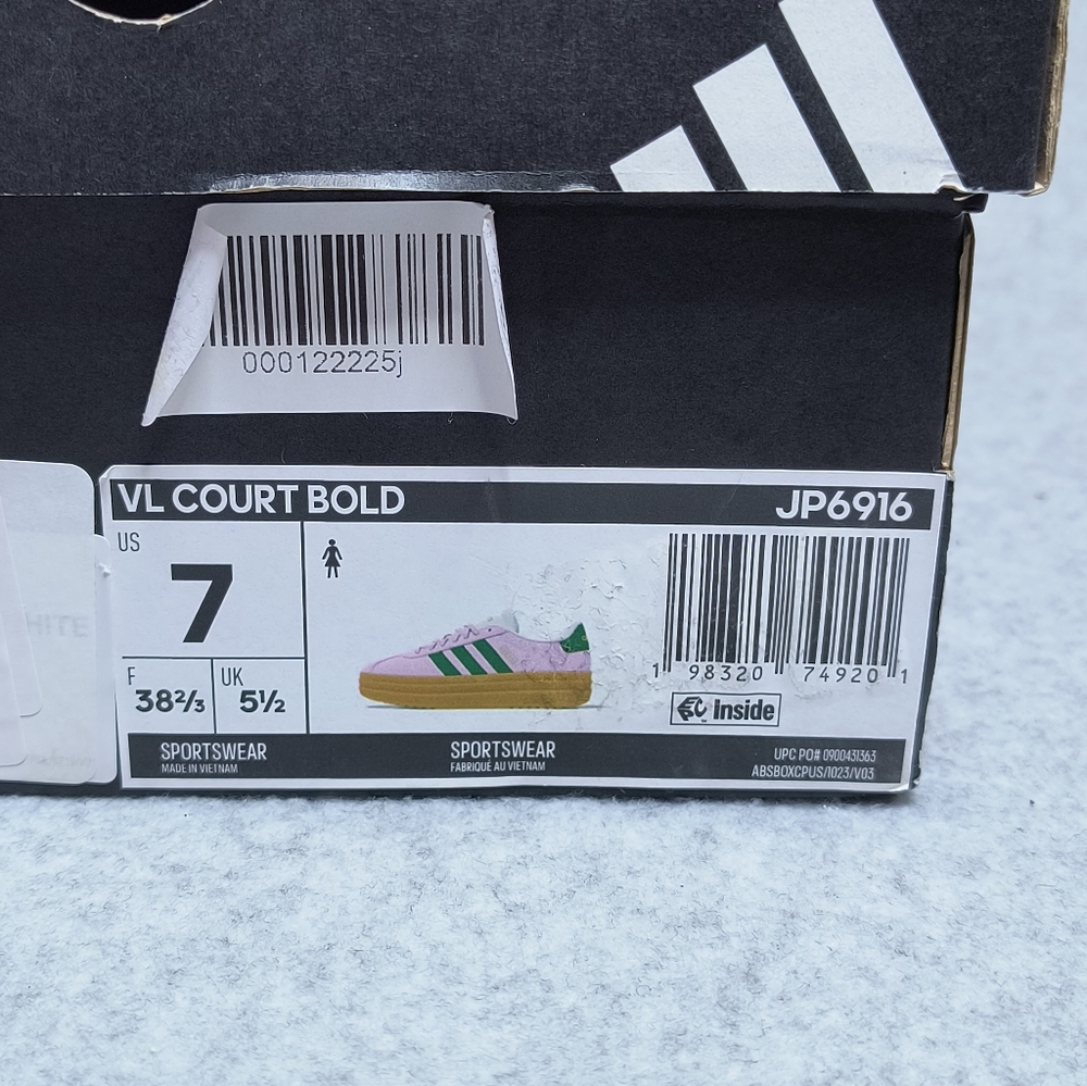 Adidas VL Court Bold Womens Pink Green Gum Platform Sneakers JP6916 Size 7 NWB - Picture 9 of 9